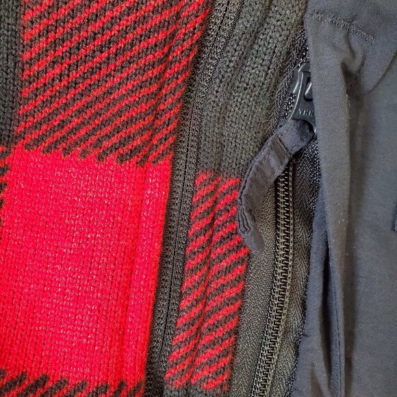 Columbia Sweater Weather 1/2 Zip Buffalo Plaid Red Black Sweatshirt Men's XL - Picture 4 of 10